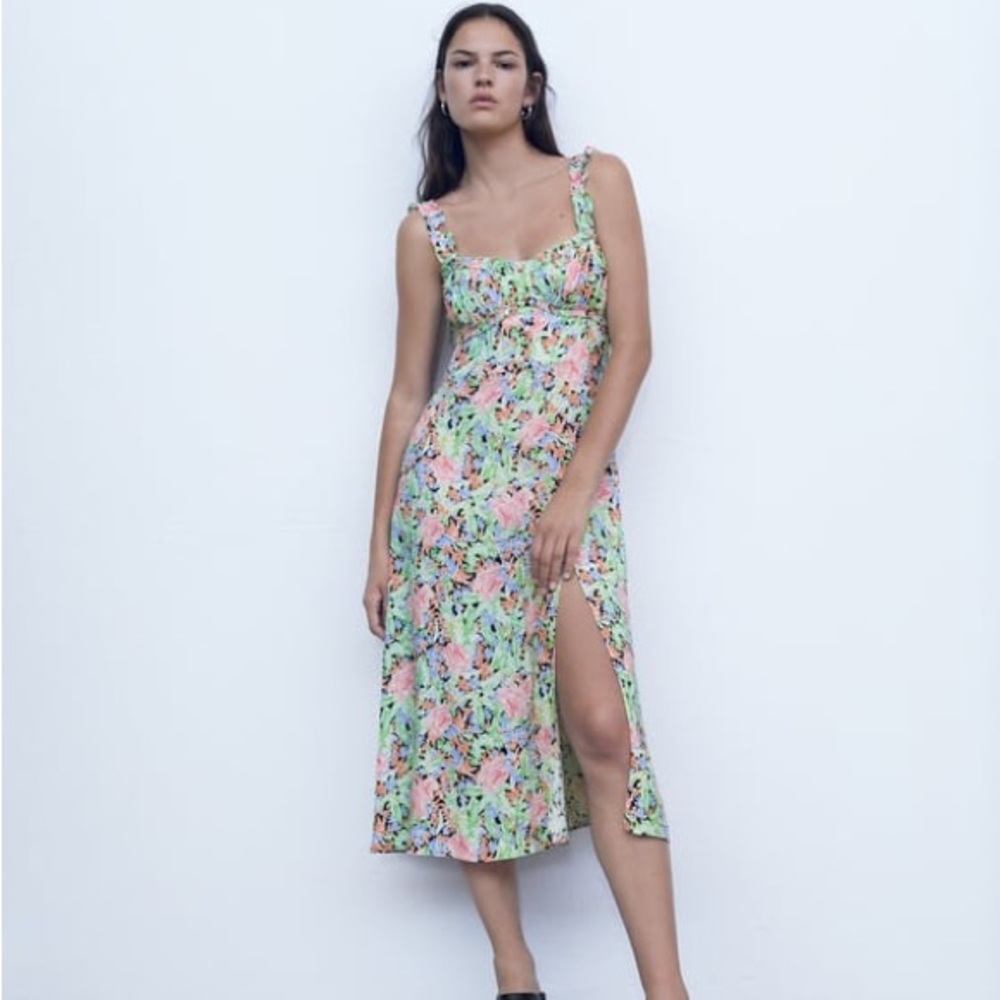 Zara Printed Midi Dress